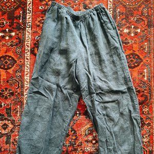 flax linen pant in navy,  size small